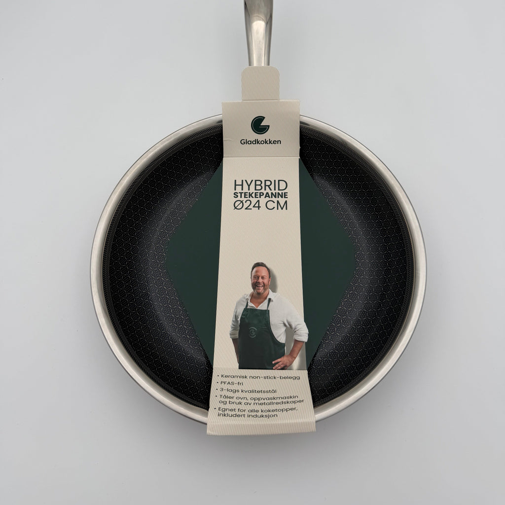 Gladkokken hybrid stekepanne 24 cm – non-stick i rustfritt stål